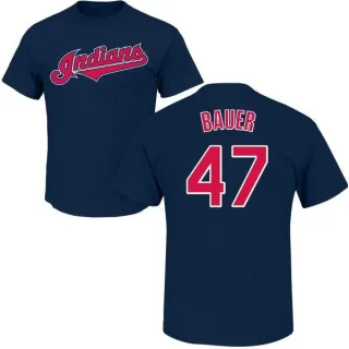 Trevor Bauer Cleveland Indians Name & Number T-Shirt - Navy