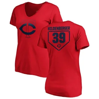 Trevor Hildenberger Women's Minnesota Twins RBI Slim Fit V-Neck T-Shirt - Red