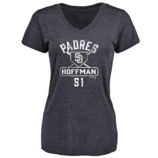 Trevor Hoffman Women's San Diego Padres Base Runner Tri-Blend T-Shirt - Navy