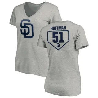 Trevor Hoffman Women's San Diego Padres RBI Slim Fit V-Neck T-Shirt - Heathered Gray