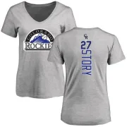 Trevor Story Women's Colorado Rockies Backer Slim Fit T-Shirt - Ash