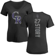 Trevor Story Women's Colorado Rockies Backer Slim Fit T-Shirt - Black