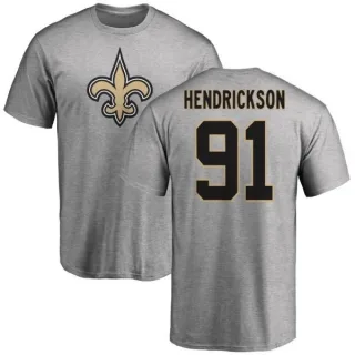 Trey Hendrickson New Orleans Saints Name & Number Logo T-Shirt - Ash