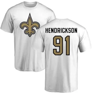 Trey Hendrickson New Orleans Saints Name & Number Logo T-Shirt - White