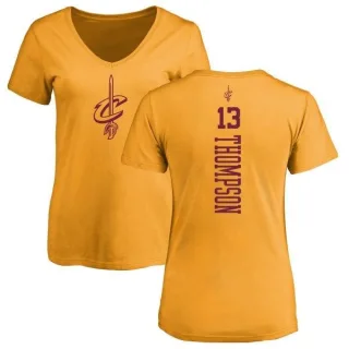Tristan Thompson Women's Cleveland Cavaliers Gold One Color Backer Slim-Fit V-Neck T-Shirt