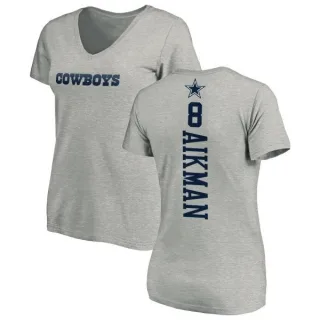 Troy Aikman Women's Dallas Cowboys Backer Slim Fit T-Shirt - Ash