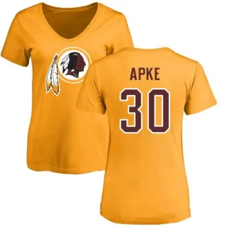 Troy Apke Women's Washington Redskins Name & Number Logo Slim Fit T-Shirt - Gold