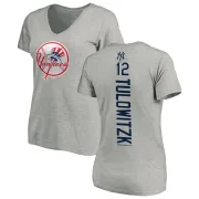 Troy Tulowitzki Women's New York Yankees Backer Slim Fit T-Shirt - Ash