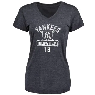 Troy Tulowitzki Women's New York Yankees Base Runner Tri-Blend T-Shirt - Navy