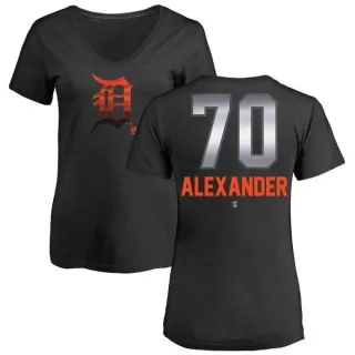 Tyler Alexander Women's Detroit Tigers Midnight Mascot V-Neck T-Shirt - Black