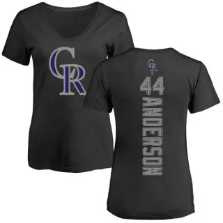 Tyler Anderson Women's Colorado Rockies Backer Slim Fit T-Shirt - Black