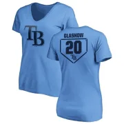 Tyler Glasnow Women's Tampa Bay Rays RBI Slim Fit V-Neck T-Shirt - Light Blue