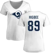 Tyler Higbee Women's Los Angeles Rams Name & Number Logo Slim Fit T-Shirt - White