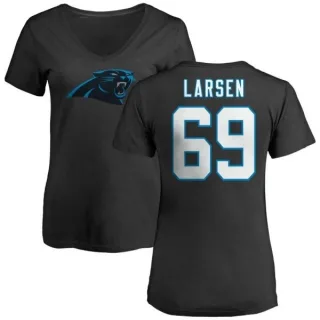 Tyler Larsen Women's Carolina Panthers Name & Number Logo Slim Fit T-Shirt - Black