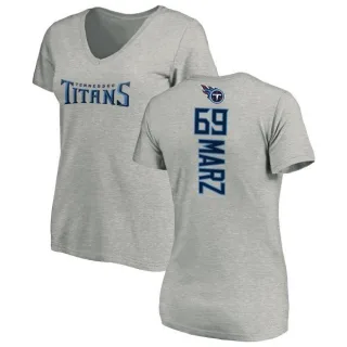 Tyler Marz Women's Tennessee Titans Backer V-Neck T-Shirt - Ash