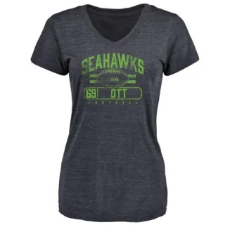 Tyler Ott Women's Seattle Seahawks Flanker Tri-Blend T-Shirt - Navy