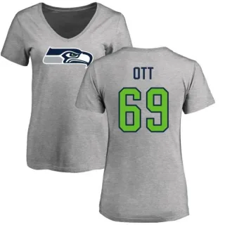 Tyler Ott Women's Seattle Seahawks Name & Number Logo Slim Fit T-Shirt - Ash