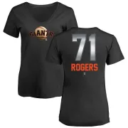 Tyler Rogers Women's San Francisco Giants Midnight Mascot V-Neck T-Shirt - Black