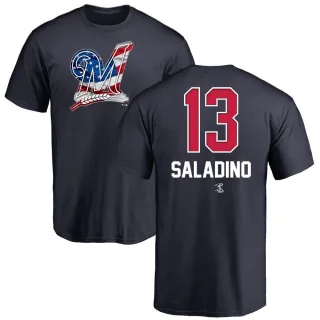 Tyler Saladino Milwaukee Brewers Name and Number Banner Wave T-Shirt - Navy