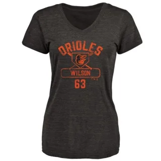 Tyler Wilson Women's Baltimore Orioles Base Runner Tri-Blend T-Shirt - Black