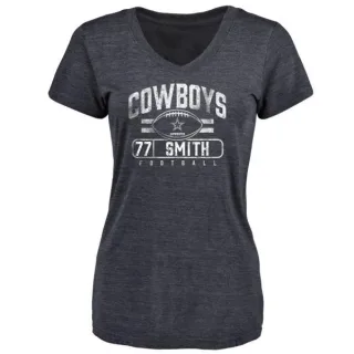 Tyron Smith Women's Dallas Cowboys Flanker Tri-Blend T-Shirt - Navy