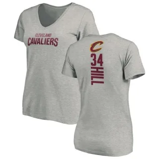 Tyrone Hill Women's Cleveland Cavaliers Ash Backer T-Shirt