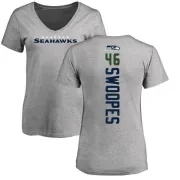 Tyrone Swoopes Women's Seattle Seahawks Backer V-Neck T-Shirt - Ash