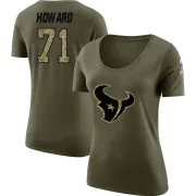 Tytus Howard Women's Houston Texans Salute to Service Olive Legend Scoop Neck T-Shirt