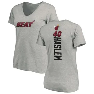 Udonis Haslem Women's Miami Heat Ash Backer T-Shirt