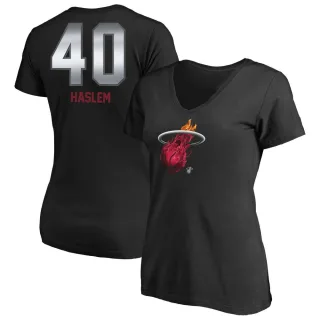 Udonis Haslem Women's Miami Heat Black Midnight Mascot T-Shirt