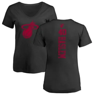 Udonis Haslem Women's Miami Heat Black One Color Backer Slim-Fit V-Neck T-Shirt