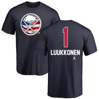 Ukko-Pekka Luukkonen Buffalo Sabres Name and Number Banner Wave T-Shirt - Navy