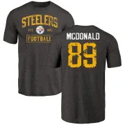 Vance McDonald Pittsburgh Steelers Black Distressed Name & Number Tri-Blend T-Shirt