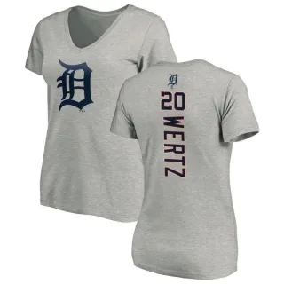 Vic Wertz Women's Detroit Tigers Backer Slim Fit T-Shirt - Ash