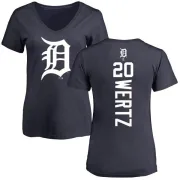 Vic Wertz Women's Detroit Tigers Backer Slim Fit T-Shirt - Navy