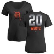 Vic Wertz Women's Detroit Tigers Midnight Mascot V-Neck T-Shirt - Black