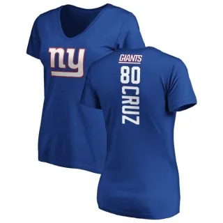 Victor Cruz Women's New York Giants Backer Slim Fit T-Shirt - Royal