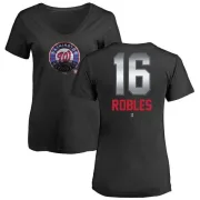 Victor Robles Women's Washington Nationals Midnight Mascot V-Neck T-Shirt - Black