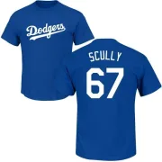 Vin Scully Los Angeles Dodgers Name & Number T-Shirt - Royal