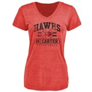 Vince Carter Women's Atlanta Hawks Red Baseline Tri-Blend T-Shirt