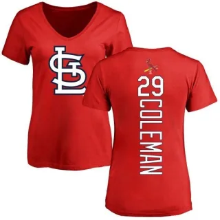 Vince Coleman Women's St. Louis Cardinals Backer Slim Fit T-Shirt - Red