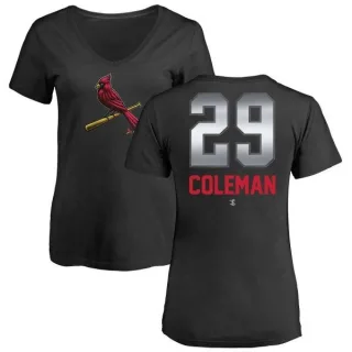 Vince Coleman Women's St. Louis Cardinals Midnight Mascot V-Neck T-Shirt - Black