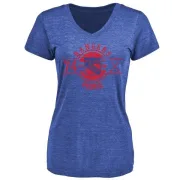 Vince Pedrie Women's New York Rangers Insignia Tri-Blend T-Shirt - Royal