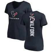 Vince Wilfork Women's Houston Texans Backer Slim Fit T-Shirt - Navy