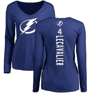 Vincent Lecavalier Women's Tampa Bay Lightning Backer V-Neck Long-Sleeve T-Shirt - Royal