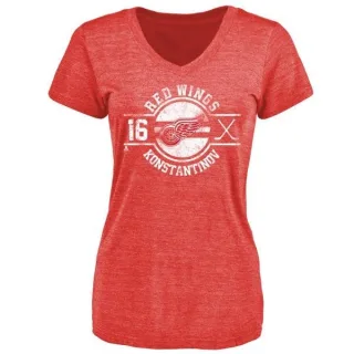 Vladimir Konstantinov Women's Detroit Red Wings Insignia Tri-Blend T-Shirt - Red