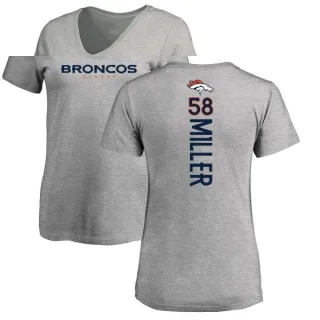 Von Miller Women's Denver Broncos Backer V-Neck T-Shirt - Ash