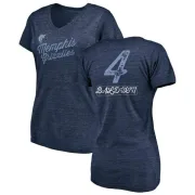 Wade Baldwin Women's Memphis Grizzlies Navy Sideline Tri-Blend V-Neck T-Shirt