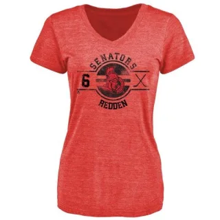 Wade Redden Women's Ottawa Senators Insignia Tri-Blend T-Shirt - Red