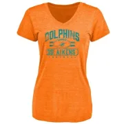 Walt Aikens Women's Miami Dolphins Flanker Tri-Blend T-Shirt - Orange